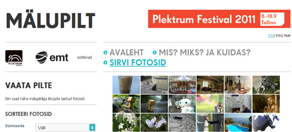 Проект от Plektrum Festival "Mälupilt" - визуализация жизни в Эстонии в 2011 году