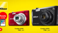 При покупке Nikon Coolpix A100 или A300 карта памяти в подарок