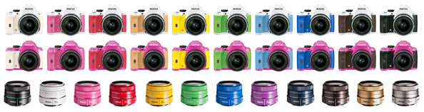 Pentax K-r peegelkaamera 120 värvivalikut ja värvilised 35 mm objektiivid