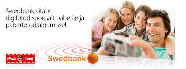 Swedbank`i pangakaardiga saad paberfotod Photopointist õige odavalt