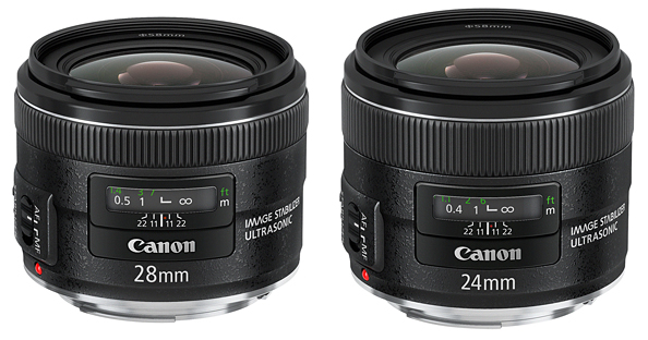 Canon lisab 24 ja 28 mm f/2.8 fiksobjektiividesse värinastabilisaatori