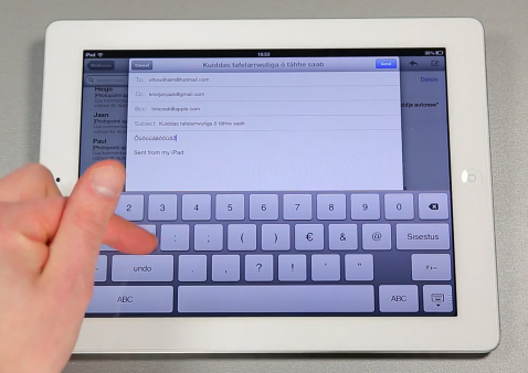 iPad Nipid 5. Kuidas iPad klaviatuuril kiiremini trükkida