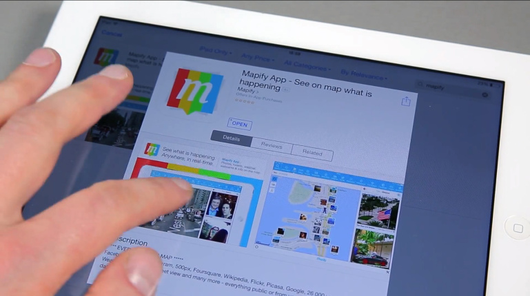 iPad rakendus Mapify laob sotsiaalmeedia maailmakaardile 