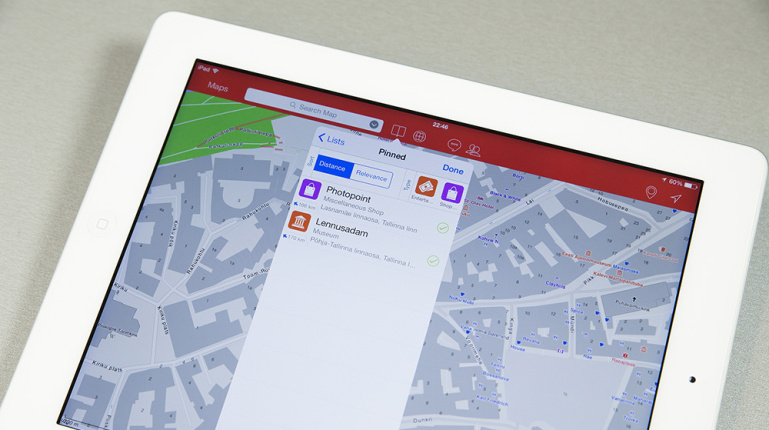 Linnade kaardid ja navigeerimine ilma andmesideta - Ulmon Pro rakendus iPad tahvelarvutile