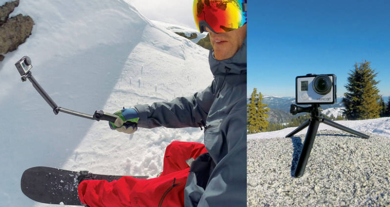 GoPro seikluskaamera uued lisatarvikud: 3-Way ja Bodyboard Mount