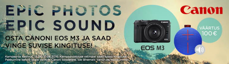 Canon EOS M3 hübriidkaamera ostul saad vinge suvise kingituse