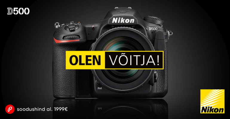 Nikon D500 - 2016 aasta üks enim auhinnatud peegelkaameraid nüüd soodushinnaga