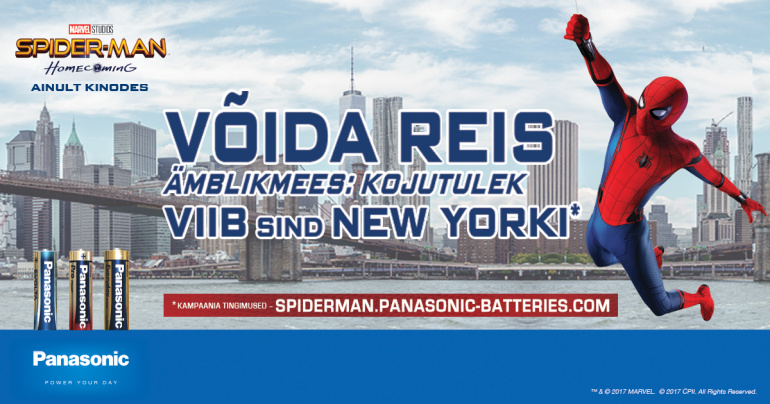 Võida reis – Panasonic patareide Ämblikmehe mäng viib Sind New Yorki!