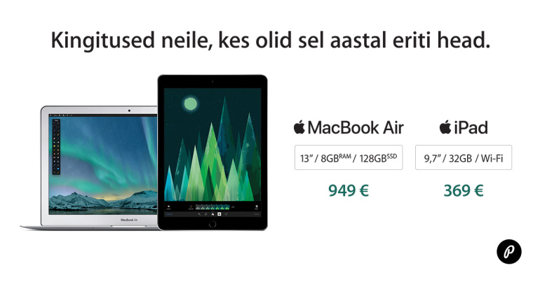 Perfektse Apple Macbook Air sülearvuti hind hetkel alates 949€