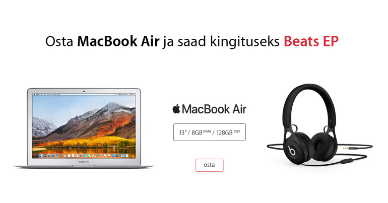Ihaldusväärse Apple MacBook Air ostul saad kaasa kvaliteetse kingituse