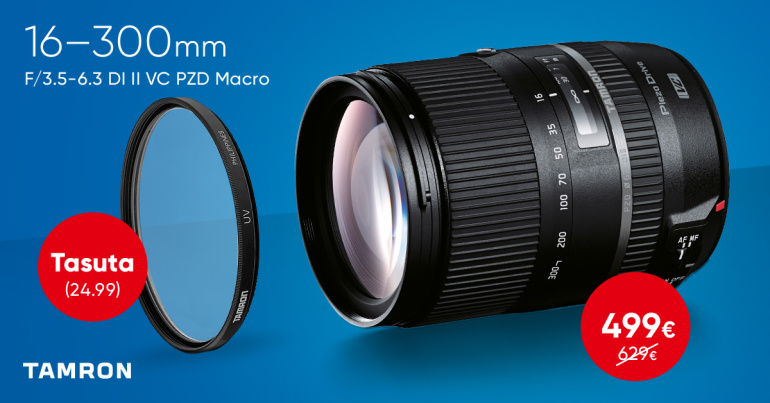 Võimsa Tamron 16-300mm PZD Macro supersuumi ostul kingituseks kvaliteetne UV filter