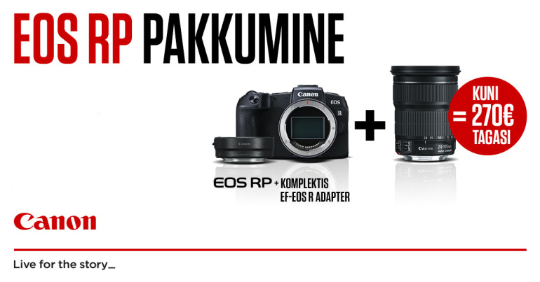 Osta uus EOS RP kaamera koos valitud objektiiviga ja saad Canonilt raha tagasi