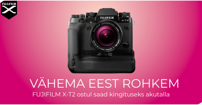 Fujifilm X-T2 hübriidkaamera ostul on Sulle kingituseks akutald