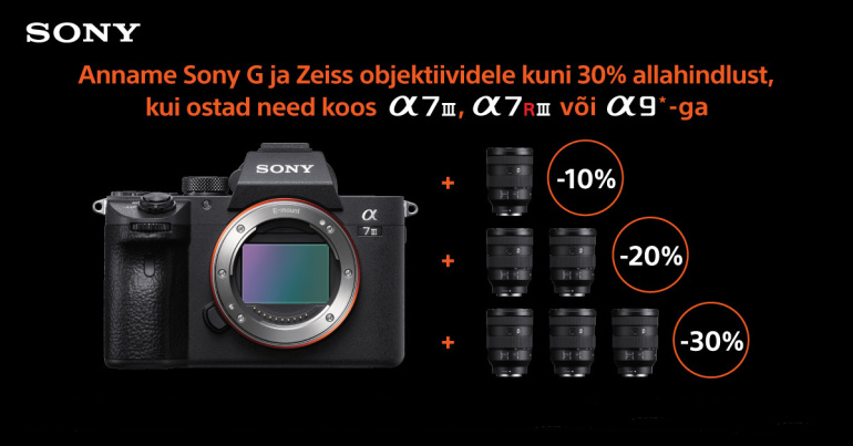 Pane kokku enda unistuste Sony fototehnika komplekt ja saad objektiividelt kuni 30% allahindlust