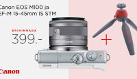 Stiilne Canon EOS M100 komplekt on müügil erihinnaga 399€ + kingituseks ministatiiv