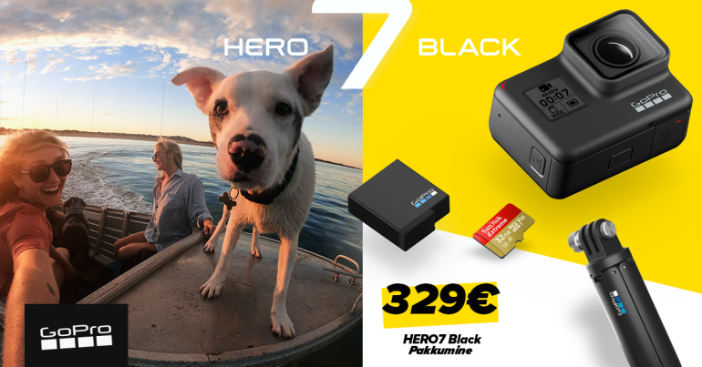 GoPro HERO7 Black erikomplekt on taas suisa -200€