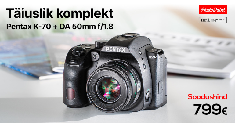 Pentax K-70 + DA 50mm f/1,8 komplekt on müügil suurepärase soodushinnaga