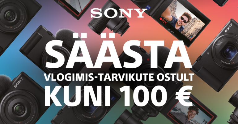 Sony ZV-seeria vlogkaamera ostul saad valitud tarvikuid ning objektiive 100€ odavamalt