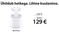 Apple AirPods seeria juhtmevabad kõrvaklapid on müügil soodushinnaga