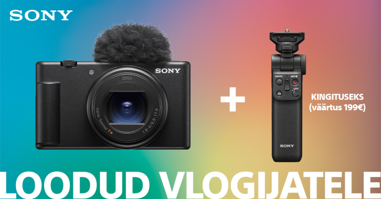 Sony ZV-1 II vlogkaamera ostul saad kingituse väärtuses 199€