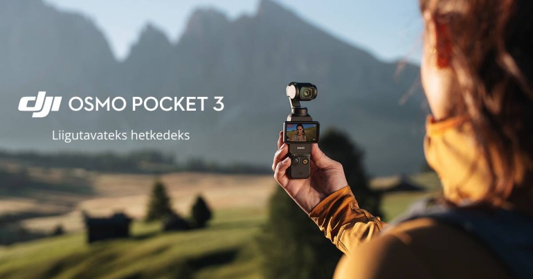 DJI Osmo Pocket 3 on 1-tollise sensoriga pisike gimbalkaamera