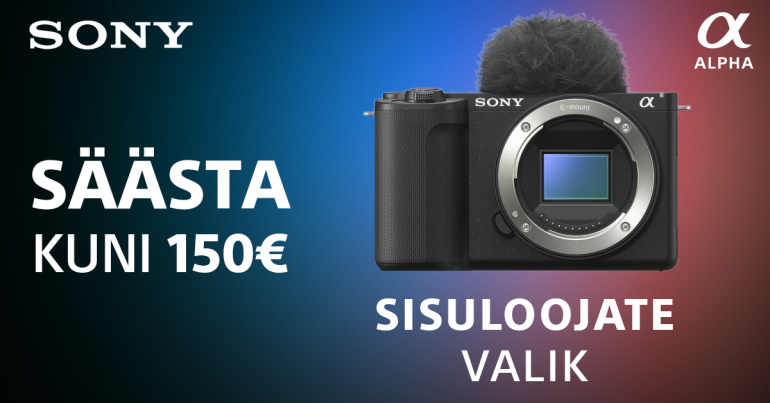 Telli Sony ZV-E10 II koos valitud lisatarvikuga ja säästad kuni 150€